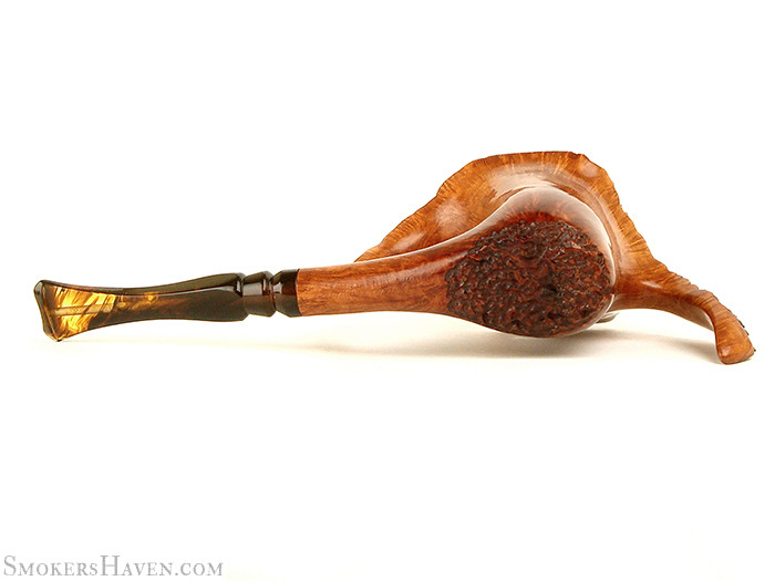 Lee Von Erck Estate Pipe A49014 Partially Carved Freehand w