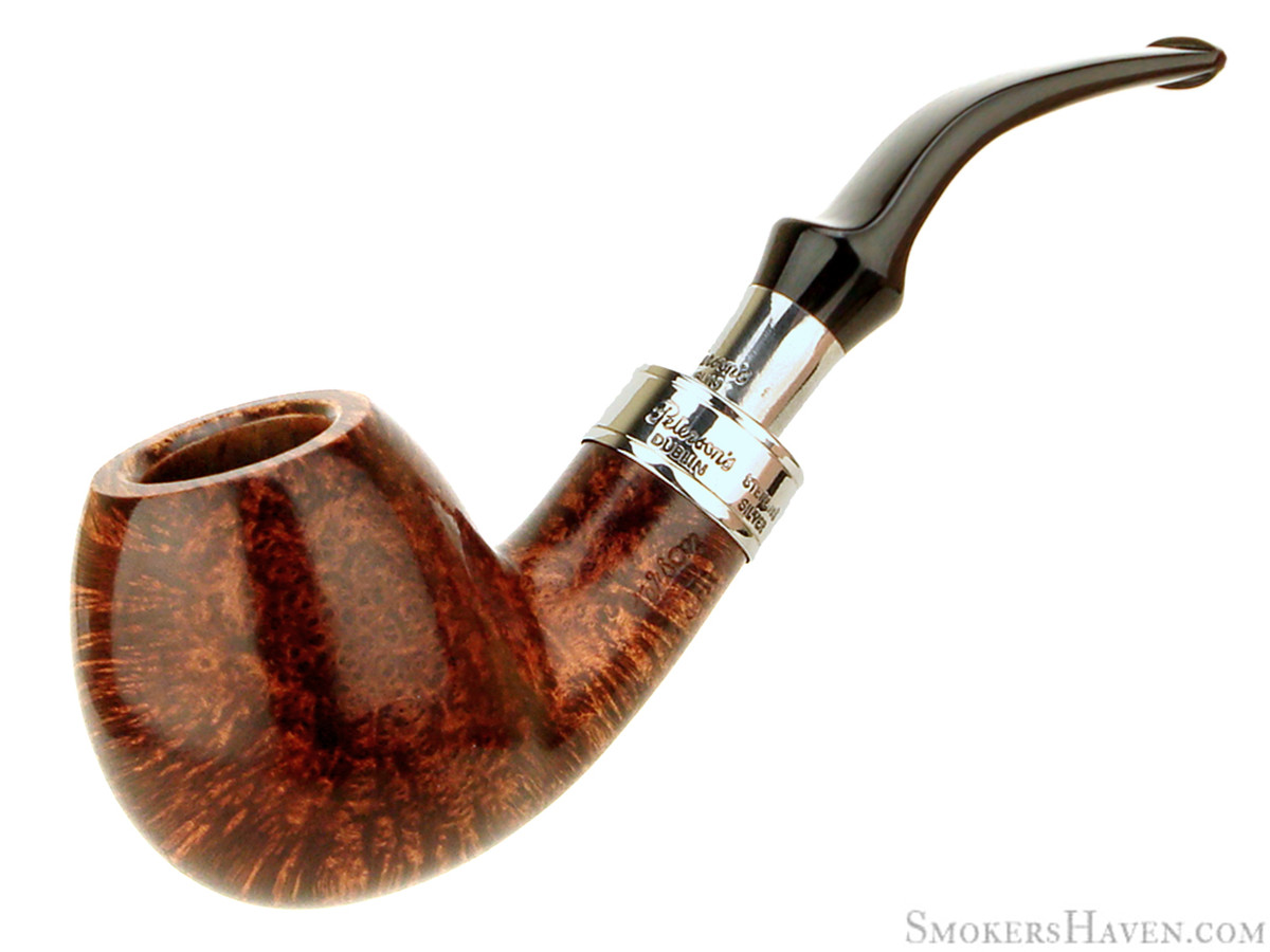 Peterson Estate Pipe Spigot B42 Smooth 1/2 Bent Brandy w/ Silver