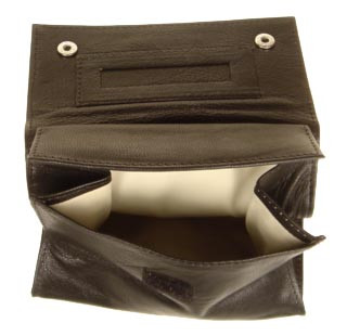Mac Baren Tobacco Pouch Leather Buttoned Rollup Double Capacity