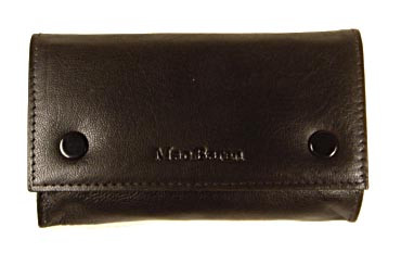 Mac Baren Tobacco Pouch Leather Buttoned Rollup Double Capacity