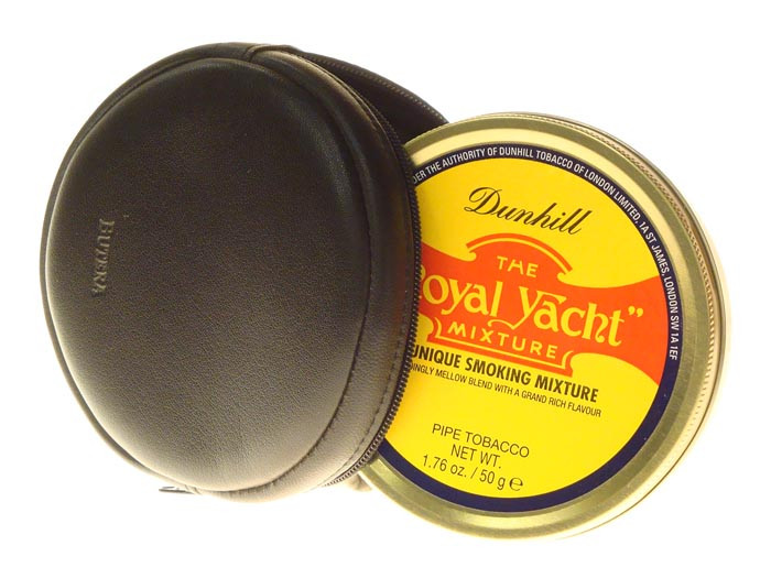 Butera Leather Tobacco Tin Pouch, Circular