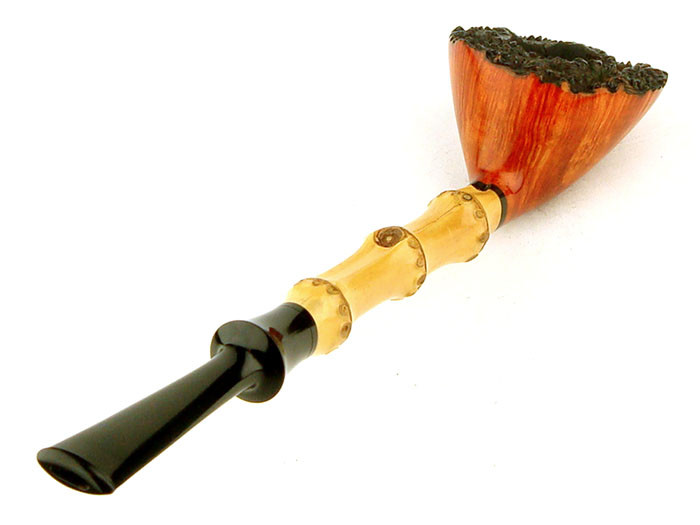 Jerry Zenn Pipe Smooth Dublin Pot w/ Plateau and Bamboo - SmokersHaven.com