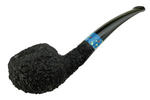 Pipe Tristan Pipe Granite Carved Bent Tomato with Durat  N14656