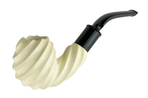 Turkish Estate Pipe Muhsin Meerschaum Bent Carved Egg w/ Case Unsmoked Turkish Estate Pipe Muhsin Meerschaum Bent Carved Egg w/ Case Unsmoked