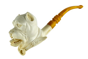 S. Yanik Meerschaum Estate Pipe Pitbull Bent UNSMOKED S. Yanik Meerschaum Estate Pipe Pitbull Bent UNSMOKED