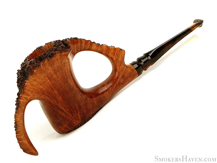 Lee Von Erck Estate Pipe A49014 Partially Carved Freehand w