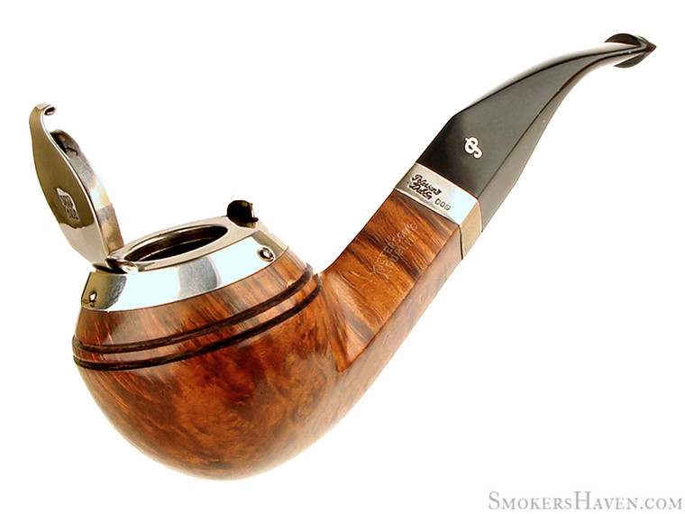 Peterson Estate Pipe XL 81 Smooth 1/4 Bent Bulldog w/ Silver Band and Windcap