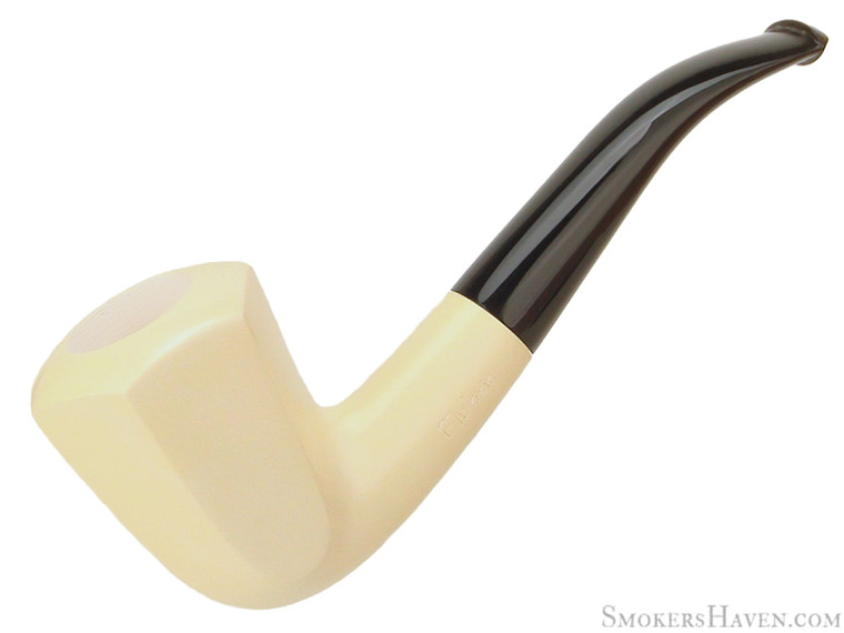 Muhsin Meerschaum Pipe 1/4 Bent Panelled Dublin w/ Case