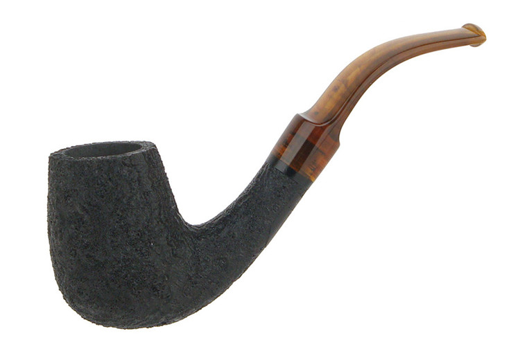 BriarWorks Pipe Black Blast Bent Billiard