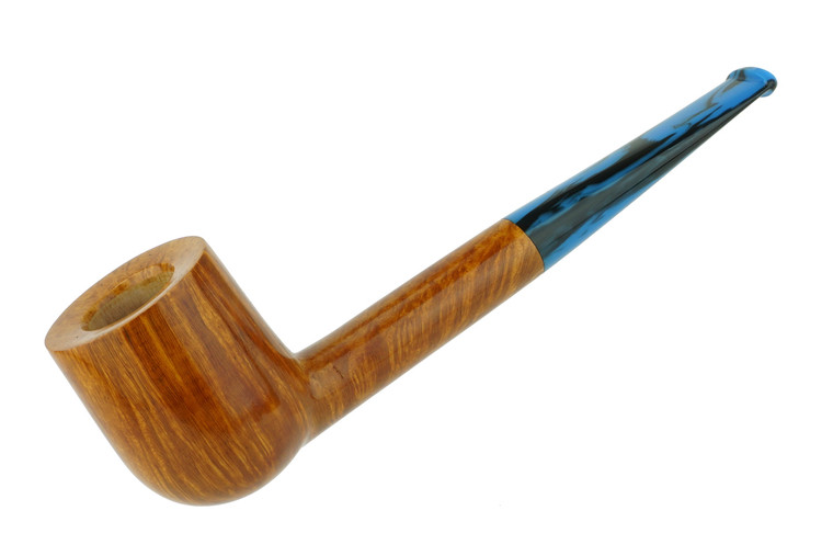 Walt Hettinger Pipe Smooth Billiard w/ Blue Polyurethane Stem