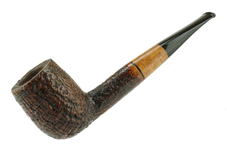 Italian Estate Pipe Ser Jacopo Blast Billiard w/Briar Insert On Stem S1