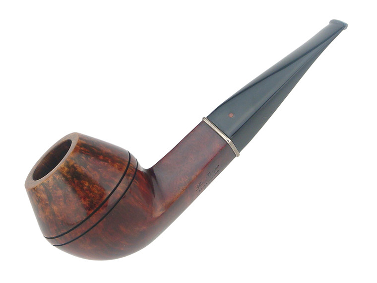 Italian Estate Pipe Ser Jacopo Smooth Bulldog Maxima Silver Ring