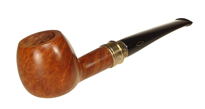 Brebbia Pipe Sterling Apple w/ Silver Mount_1
