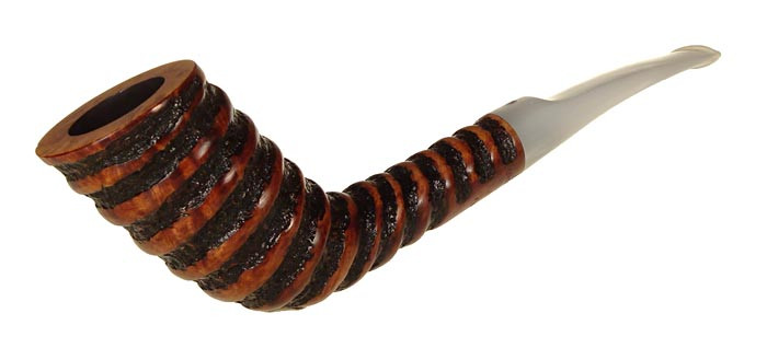 Ardor Pipe Urano Partiality Blasted Spiral Cuddy w/ White Lucite Stem