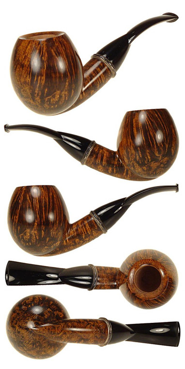 Jack Howell Estate Pipe Bent Egg w/ Silver UNSMOKED!