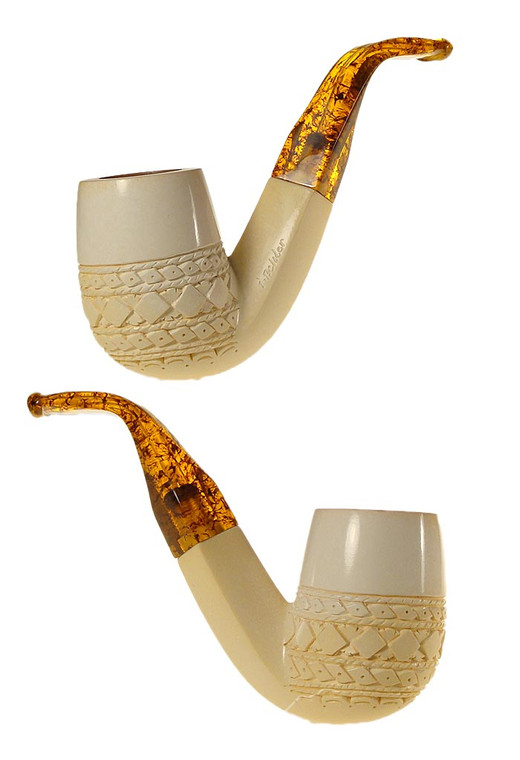 CAO Estate Meerschaum Pipe Bent Billiard