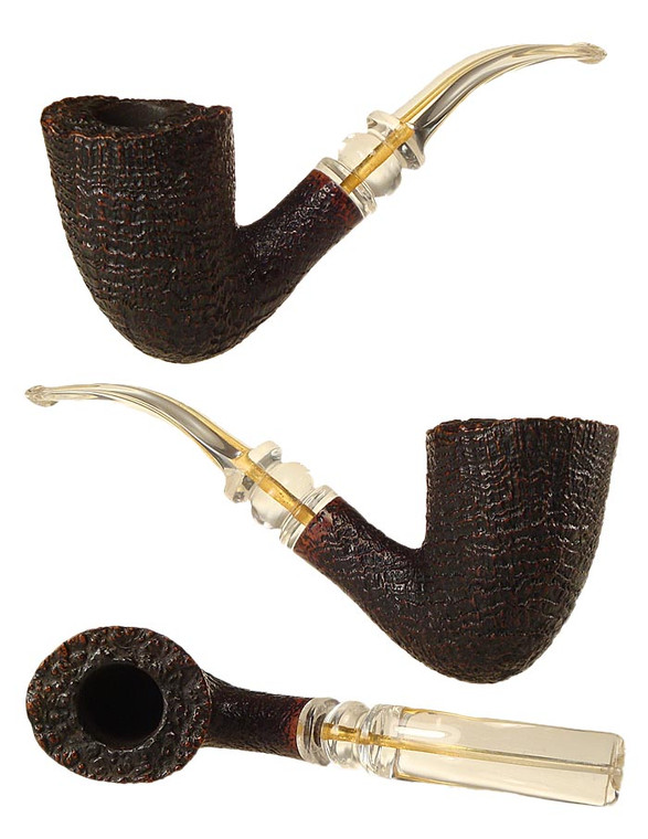 Savinelli Estate Pipe Autograph Blasted Bent Dublin w/ Replacement Stem
