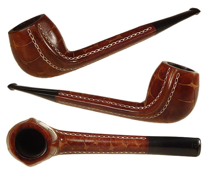 Cordoban Estate Pipe Carved Gator Skin Canadian