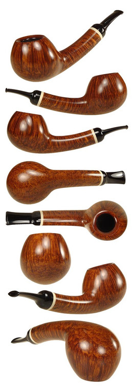 Nanna Ivarsson Estate Pipe 1/4 Bent Apple w/ Mastadon Ivory