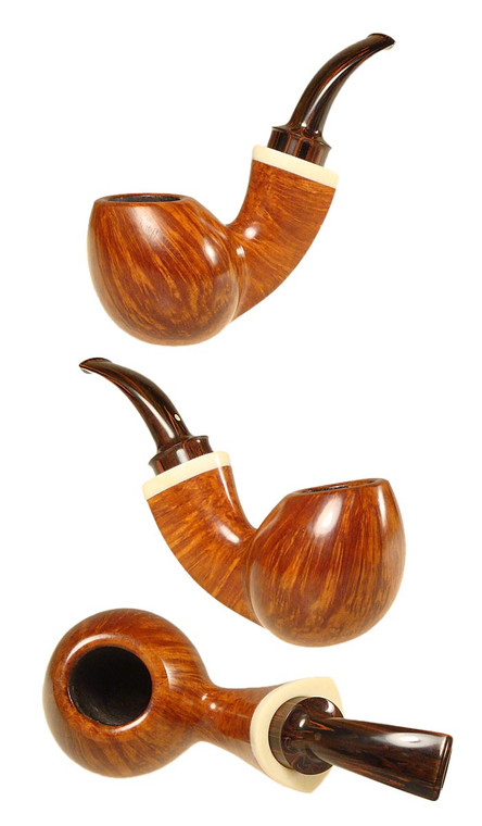 Todd Johnson Estate Pipe Hoplite Danish Egg w/ Faux Ivory