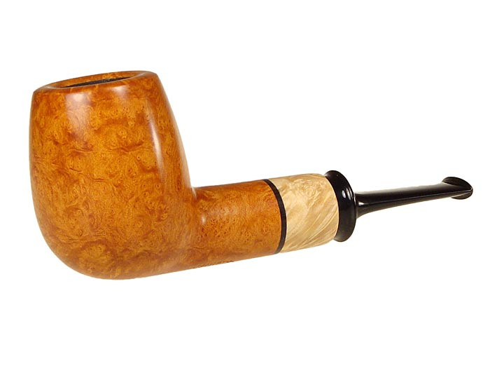 Chheda Pipe Billiard w/ Box Elder Burl & Blackwood #144