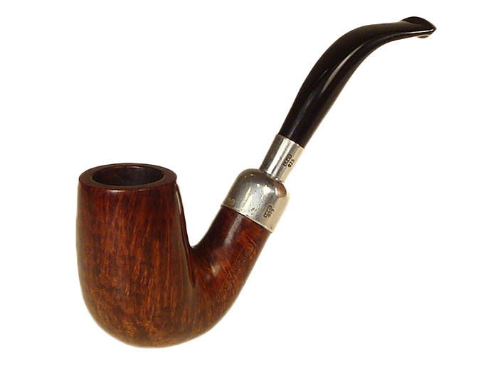 James Upshall Estate Pipe Grade B Bent Billiard w/ Sterling Silver and Replacement Stem