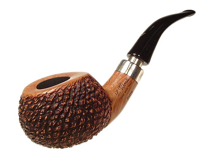 Luigi Viprati Pipe Extra Bent Carved Tomato w/ Silver