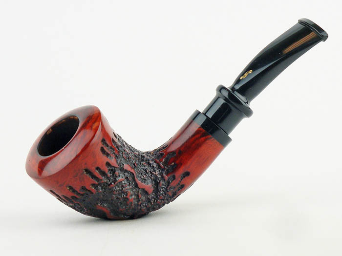 Nording Estate Pipe Royal Flush Jack Partially Rusticated Bent Horn