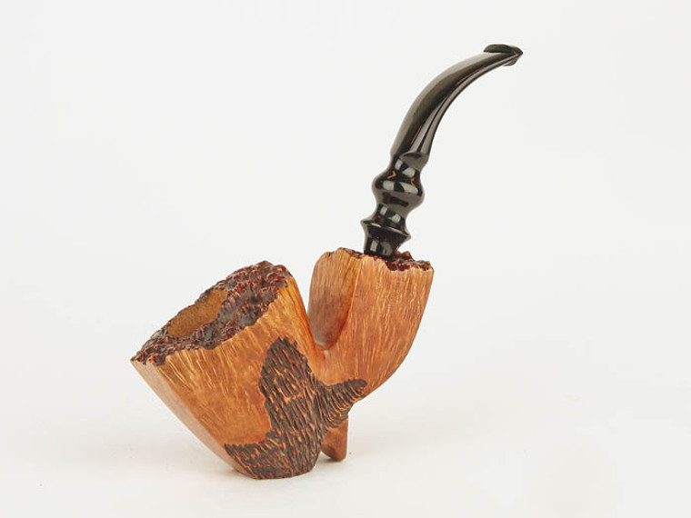 Tim West Pipe Partially Carved Bent Freehand Panel Dublin Sitter