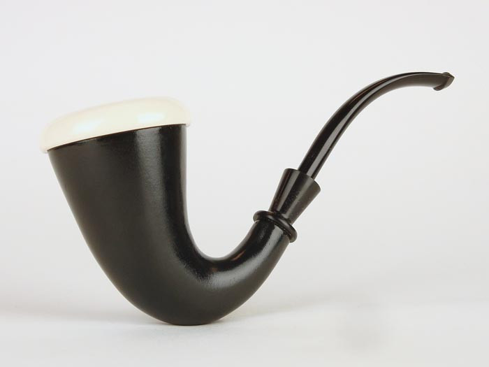 M.D. Meerschaum Pipe Black Mahogany Calabash Pipe w/ Meerschaum Bowl & Case