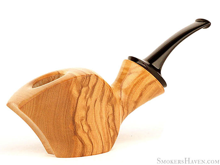 Nate King Pipe Olivewood Panel Cherrywood Sitter