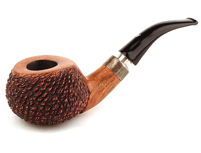 Luigi Viprati Estate Pipe Extra Pine Cone Carved Bent Tomato