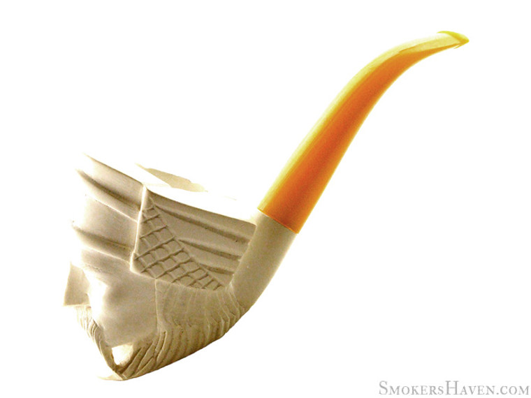 Meerschaum Estate Pipe Genuine Block Vercingetorix w/ Acrylic Stem UNSMOKED