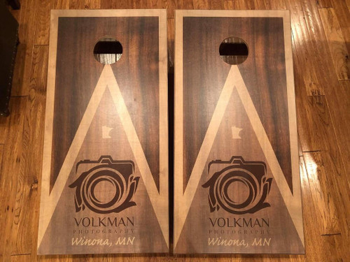 Cornhole Pro LLC Your Business Design #12, custom with your business logo - regulation size cornhole boards, Baltic Birch Cornhole Boards - custom cornhole boards 