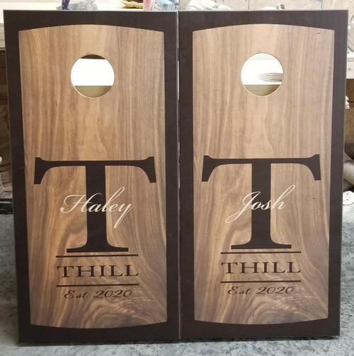 Cornhole Pro LLC Family Design #9, Custom with your name - regulation size cornhole boards, Baltic Birch Cornhole Boards - custom cornhole boards 