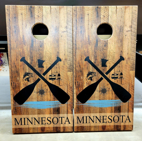 Cornhole Pro LLC QUICK SHIP Pro Paddle Design #9, Minnesota - PRO Regulation size cornhole boards. 