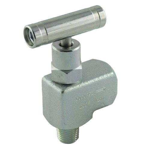 Mako 1/4" NPT Angled Mini Needle Valve - 6,000 PSI