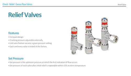 Superlok Adjustable Low Pressure Relief Valve