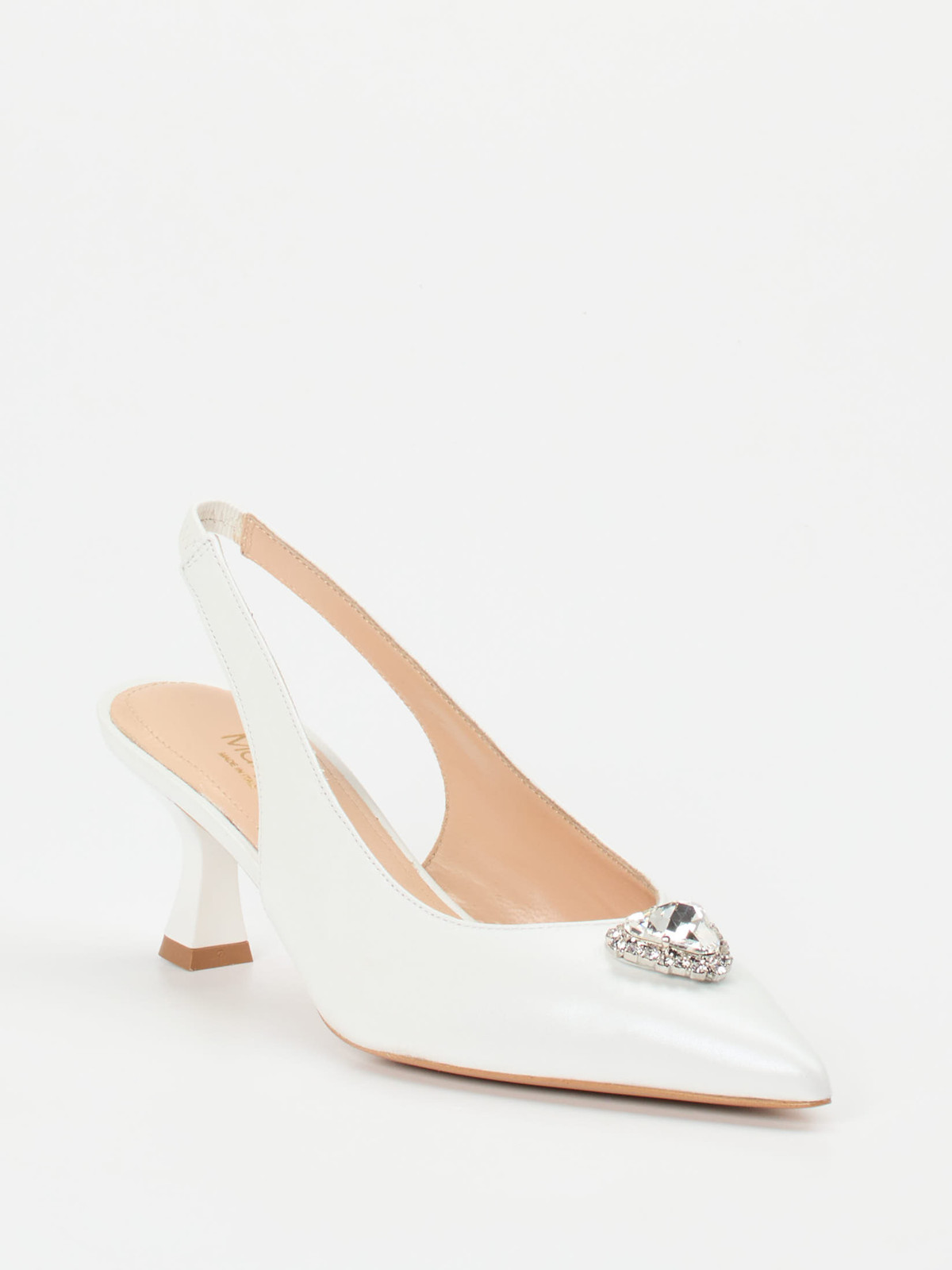 Maripé – Slingback-Pumps aus Lammleder weiß