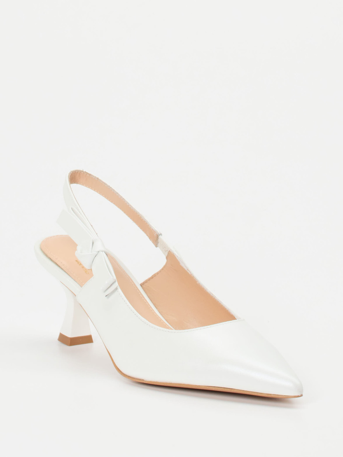 Maripé – Slingback-Pumps aus Lammleder Weiß