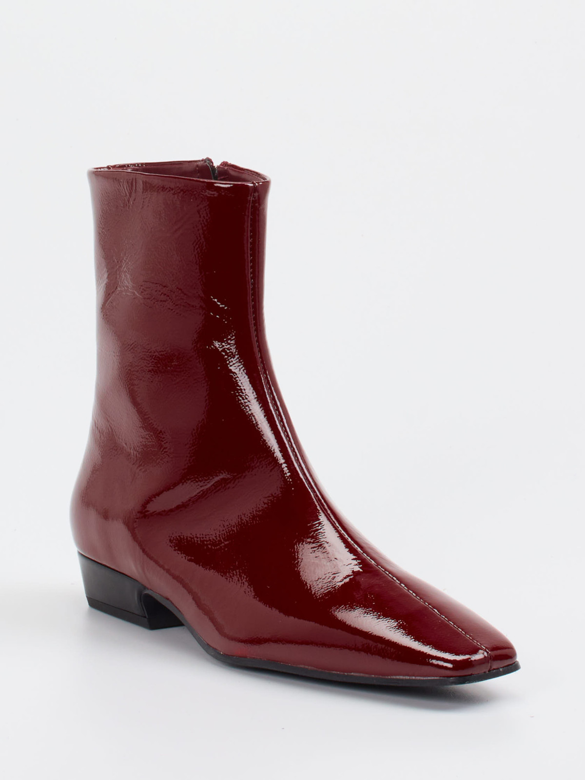 Konstantin Starke – Ankle Boots aus Lackleder Bordeaux