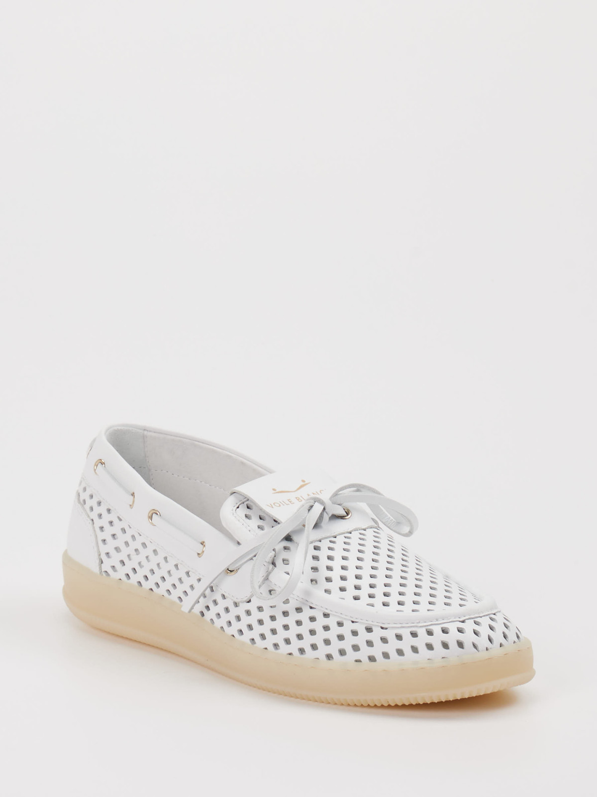 Voile Blanche – Bootsschuh aus Kalbleder Weiß