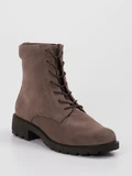 Ecco - Schnürstiefelette aus Veloursleder in braun