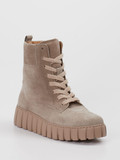 Gabor – Schnürstiefelette aus Veloursleder Beige