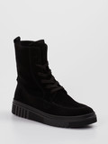Gabor – Schnürstiefelette aus Veloursleder Schwarz