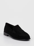 Di Lauro - Slipper aus Veloursleder in schwarz