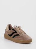 MRP – Low-Top Sneaker aus Velour/Textil Taupe