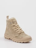Palladium - Sneaker high aus Veloursleder in beige