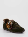 3P - Sneaker aus Velour/Textil in grün