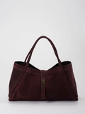 Marlon Firenze - Shopper aus Veloursleder in rot